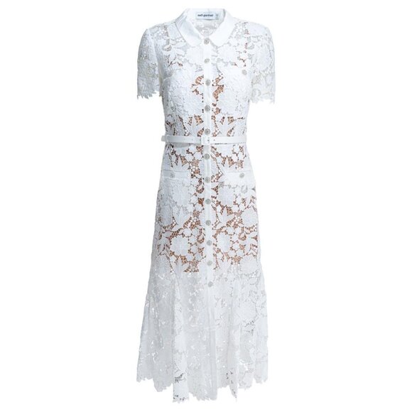 Self-Portrait Embroidered Midi Dress Tag Size 12 Women